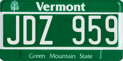VT license plate JDZ959