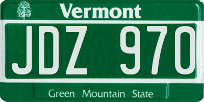 VT license plate JDZ970