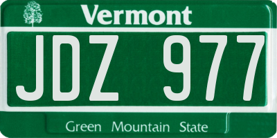 VT license plate JDZ977