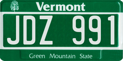 VT license plate JDZ991