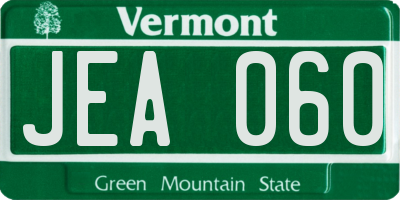 VT license plate JEA060