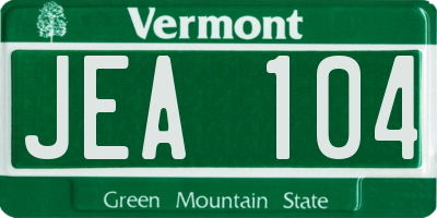 VT license plate JEA104