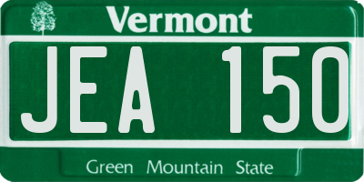 VT license plate JEA150