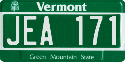 VT license plate JEA171