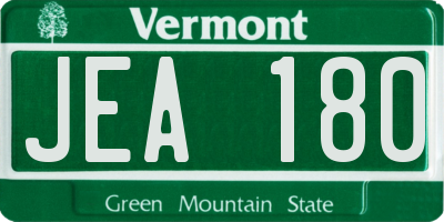 VT license plate JEA180