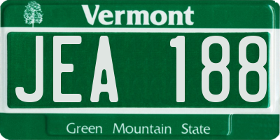 VT license plate JEA188