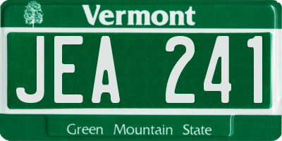 VT license plate JEA241