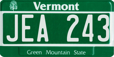 VT license plate JEA243