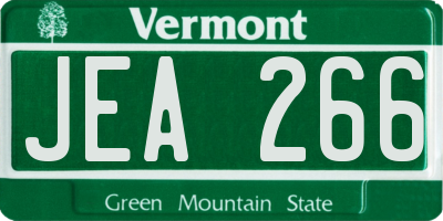 VT license plate JEA266