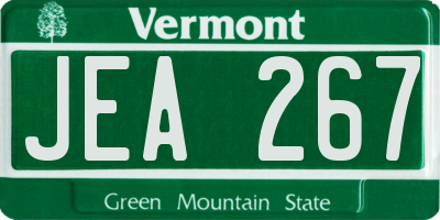VT license plate JEA267