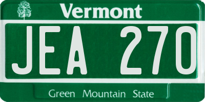 VT license plate JEA270