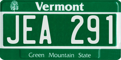 VT license plate JEA291