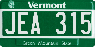 VT license plate JEA315