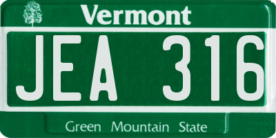 VT license plate JEA316