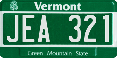 VT license plate JEA321