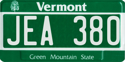 VT license plate JEA380
