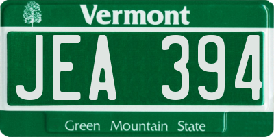 VT license plate JEA394