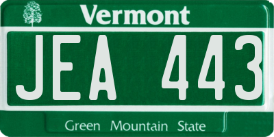 VT license plate JEA443