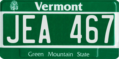 VT license plate JEA467