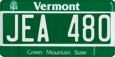 VT license plate JEA480