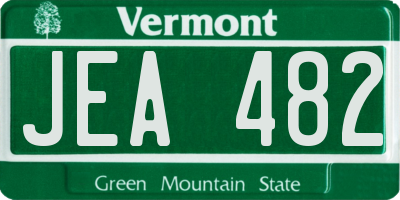 VT license plate JEA482