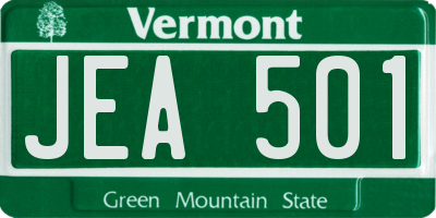 VT license plate JEA501