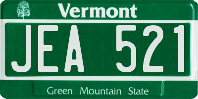 VT license plate JEA521