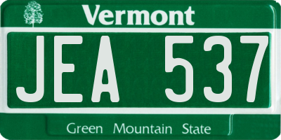 VT license plate JEA537