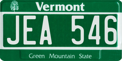 VT license plate JEA546