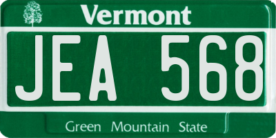 VT license plate JEA568