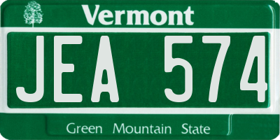 VT license plate JEA574