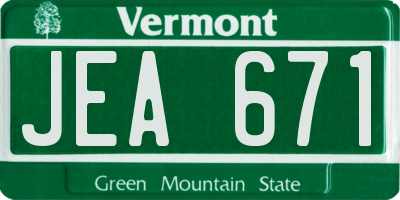 VT license plate JEA671