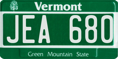 VT license plate JEA680