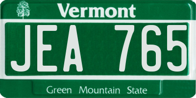 VT license plate JEA765