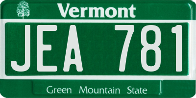 VT license plate JEA781