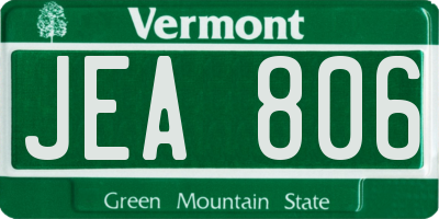 VT license plate JEA806