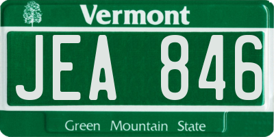 VT license plate JEA846