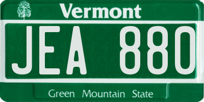 VT license plate JEA880
