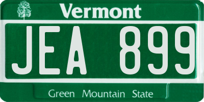VT license plate JEA899