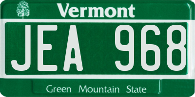 VT license plate JEA968