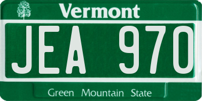 VT license plate JEA970