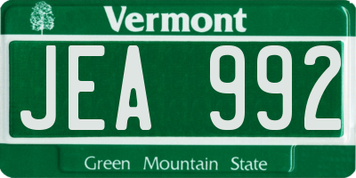 VT license plate JEA992