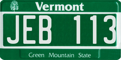 VT license plate JEB113