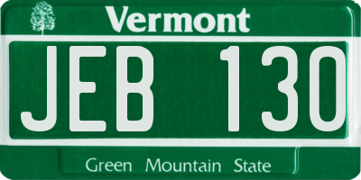 VT license plate JEB130