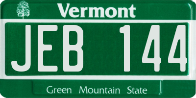 VT license plate JEB144