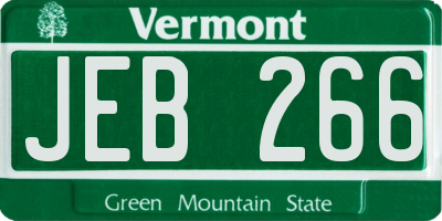 VT license plate JEB266