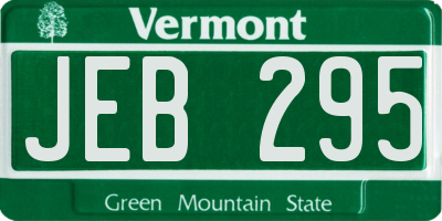 VT license plate JEB295
