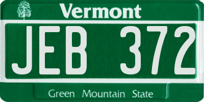 VT license plate JEB372