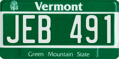 VT license plate JEB491