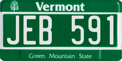 VT license plate JEB591